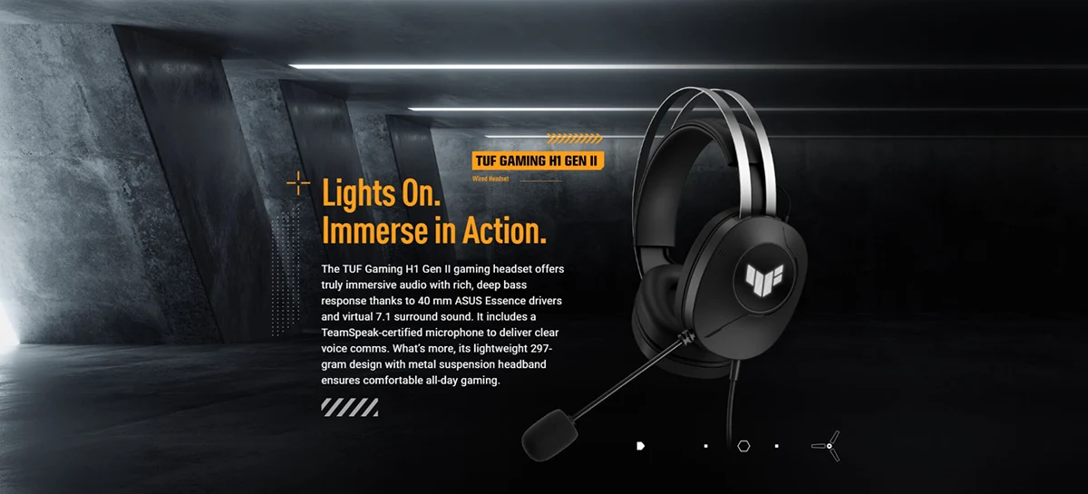 ASUS TUF Gaming H1 Gen II USB Wired Gaming Headphone Price in Bangladesh